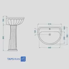 روشویی-گلسار-مدل-نیلوفر-50-با-پایه-2.webp