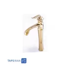 شیر روشویی پایه بلند سمپو مدل لئوس طلائی و طلایی مات