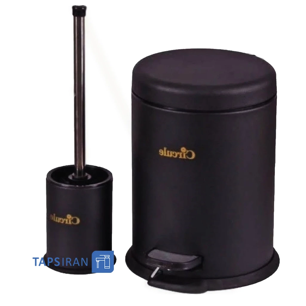سطل 3 لیتری  فلزی مشکی سرکوله با برس