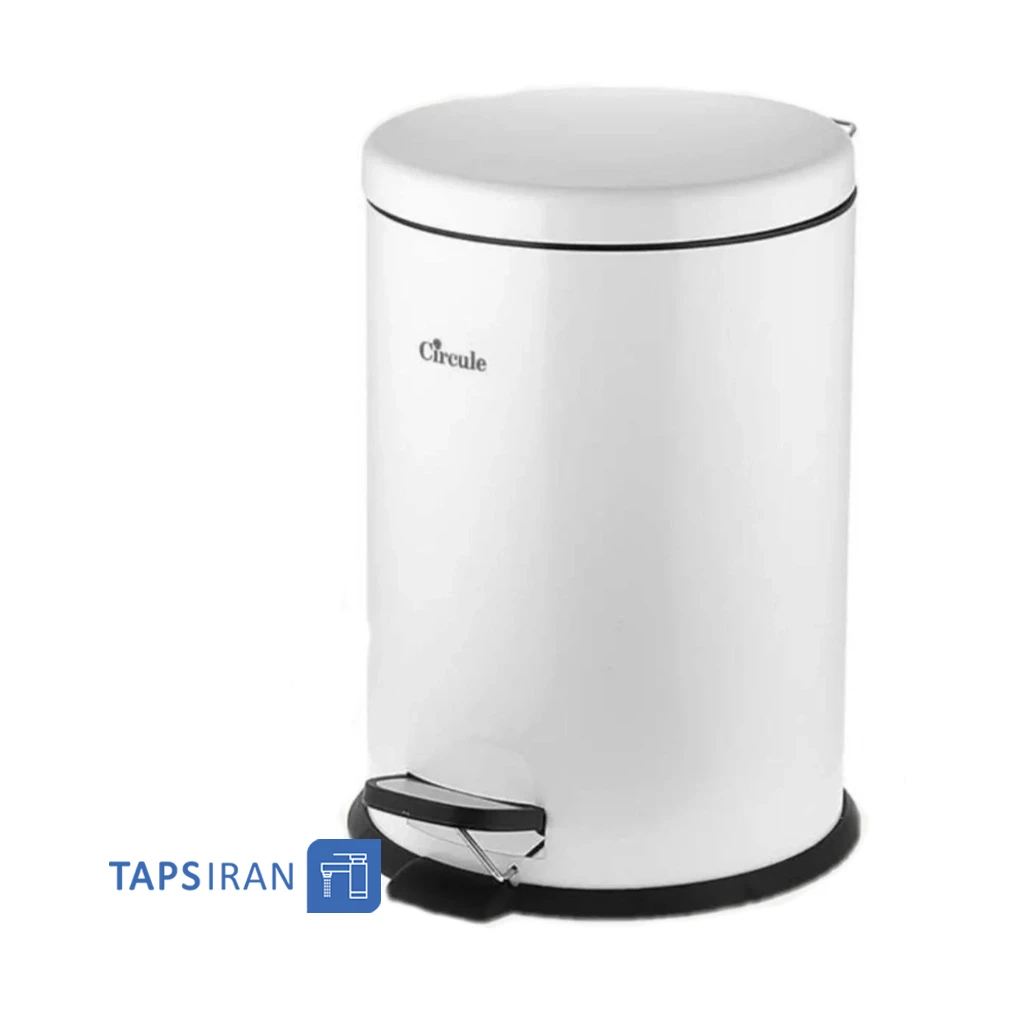 سطل 20 لیتری سرکوله رنگ سفید با درب آرام بند