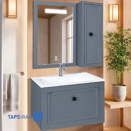 کابینت روشویی آویتا مدل السا رنگ طوسی مات