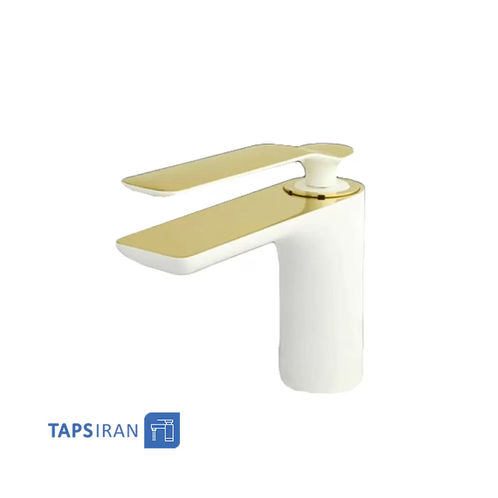 شیر روشویی راسان مدل ویولت سفید طلایی