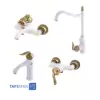 Zarsham Set Faucets Model BAMBO White Golden