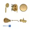 شیر حمام توکار شودر مدل زیگموند تیپ 4 - BRASS