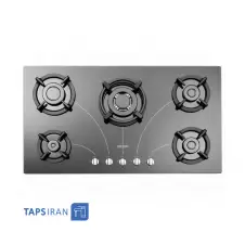 Steel Alborz 5 Flames Gas Hob Model G5958