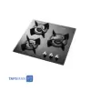 Steel Alborz 3 Flames Gas Hob Model G3501