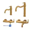 GHAHRAMAN Set Faucets Model ANTIQUE Golden Matte 