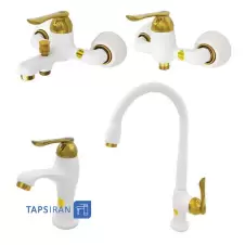 Shibeh Set Faucets Model YAS White Golden