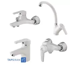 Shibeh Set Faucets Model MAHTAB White Chrome