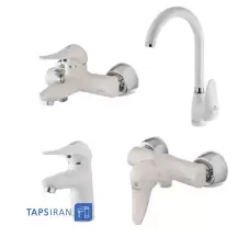 Shibeh Set Faucets Model AFTAB White Chrome