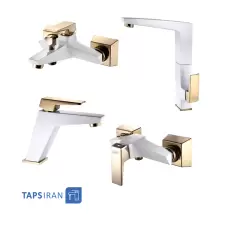 Owj Set Faucets Model FANTOM White Golden