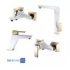 Owj Set Faucets Model FANTOM White Golden