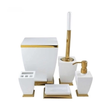 ست 5 پارچه سرویس بهداشتی هارمونی مدل آوا سفید طلایی