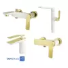 Rassan Set Faucets Model VIYOLET White Golden