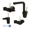 Shouder Set Faucets Model TIFFANY Golden Black 